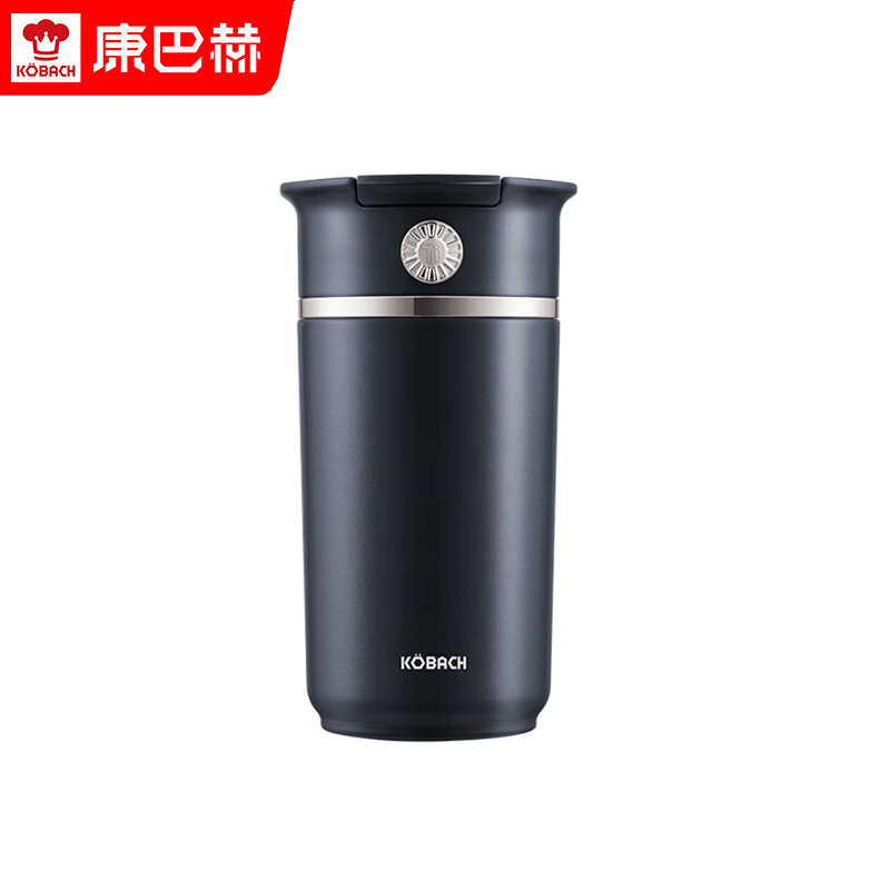 康巴赫（KBH）伯爵钛杯保温杯潮流咖啡杯运动便携高颜值水杯400ml陨石黑 KH-B40B02