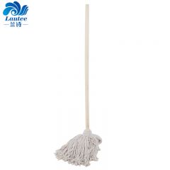 兰诗（LAUTEE） DM-181 白棉线拖把 酒店物业商用老式木杆圆头拖把 10个装
