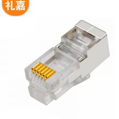 礼嘉（LIJIA） LJ-DC30高品质6P6C镀金加长型电话水晶头 六芯语音RJ12电话线插头 6芯线数控接头 屏蔽抗干扰 30个/包
