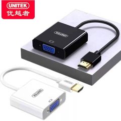 优越者（UNITEK）V128BBK HDMI转VGA转换器 带供电音频 高清视频转接头 笔记本电脑电视盒子接电视显示器投影仪转换口