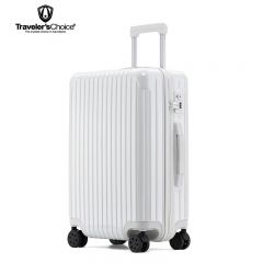 旅选（Traveler'sChoice） TC-LX80173 青春简约条纹拉杆箱 白色 24寸