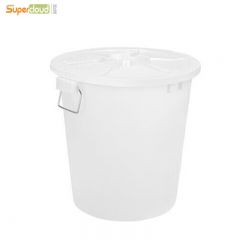 舒蔻(Supercloud) 塑料圆形垃圾桶 带盖200L 白色 个