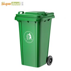 舒蔻(Supercloud) 户外大垃圾桶挂车款 240L 绿 个