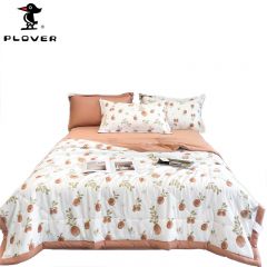 啄木鸟（PLOVER） 麻感棉夏被四件套-蜜橙200*230cm ZMN-XB019