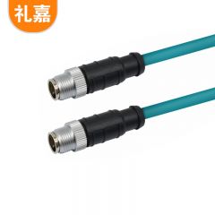 礼嘉（LIJIA）8芯X型M12转M12公对公30米 工业编码器传感器线缆 高柔工业相机拖链电缆屏蔽耐折弯康耐视 LJ-M12-8X30