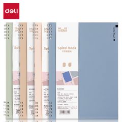 得力（deli） NS308 纽赛 PP封面不硌手螺旋本B5-60张加粗双螺旋线圈本 颜色随机