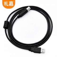 礼嘉（LIJIA） LJ-U030H 高速USB2.0打印机数据线 3米纯铜线芯屏蔽方口 佳能惠普爱普生打印机电源连接线 A公对B公黑色