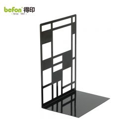 得印（befon） 3975 书立黑色 2片/付 6.5英寸 高16.5cm创意镂空方格金属铁书立架子书架夹书靠铁书架书夹书挡
