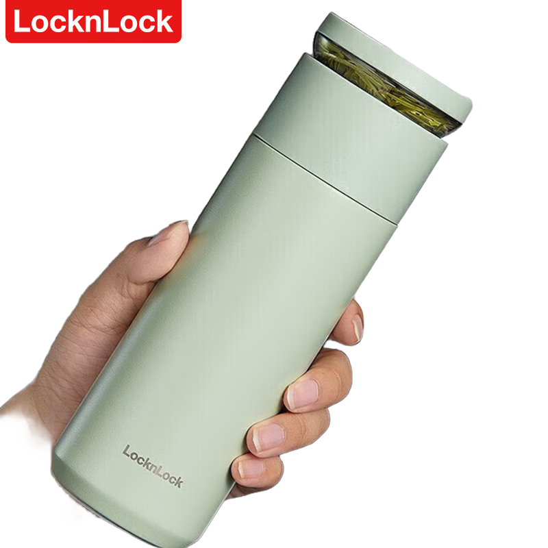 乐扣乐扣（LOCK&LOCK） 心仪茶水分离保温杯316不锈钢商务便携水杯440ML薄荷绿LHC4285MIT