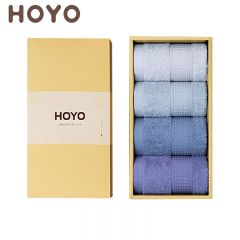 HOYO 4503臻品长绒棉方巾四件套灰色系列