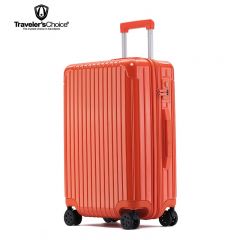 旅选（Traveler'sChoice） TC-LX80173 青春简约条纹拉杆箱 橘色 24寸