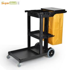 舒蔻(Supercloud) 多功能保洁清洁车 多层手推车 有盖 SK-330 黑色 台
