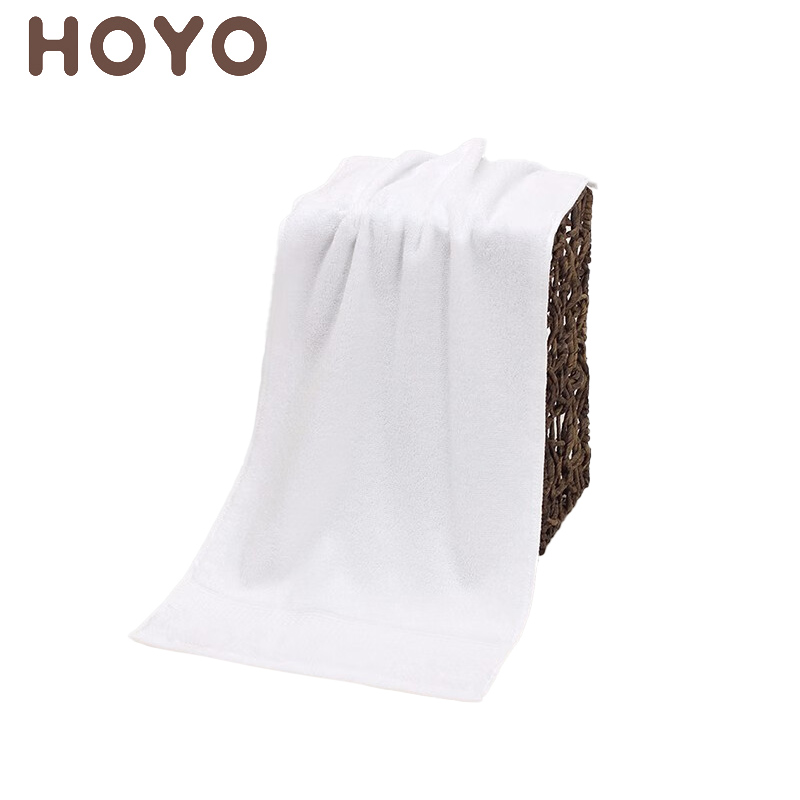 HOYO 新疆长绒棉毛巾国标A类成年男女毛巾纯棉柔软吸水速干毛巾1537纯白