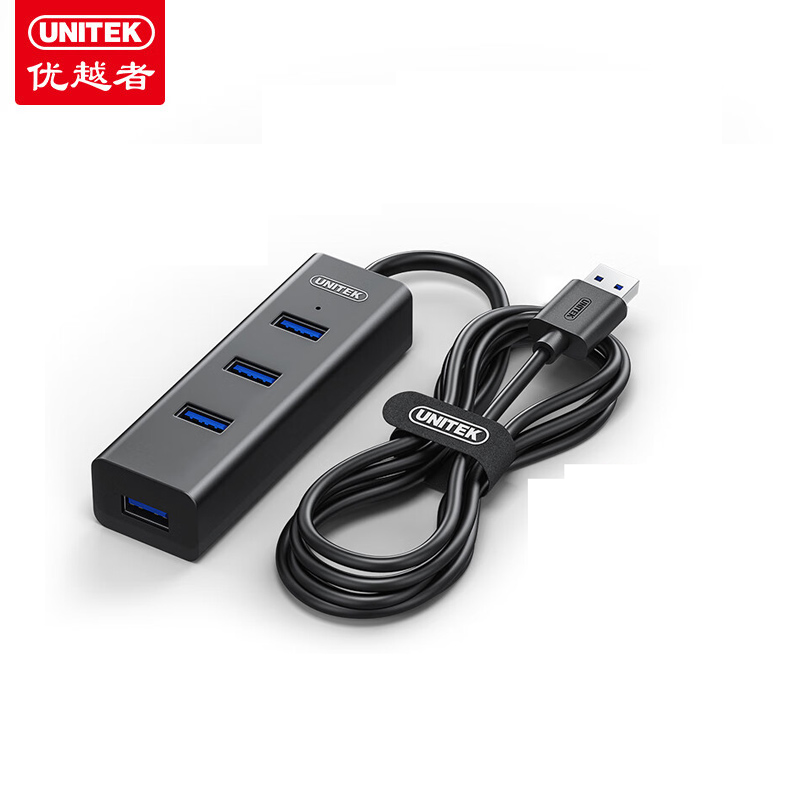 优越者（UNITEK） Y-3089WBK usb3.0扩展器HUB集线器4口分线器一拖多 1.2米