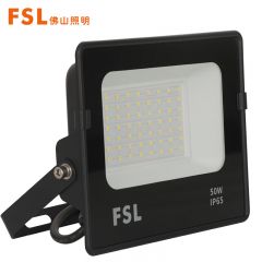 佛山照明（FSL）LED投光灯路灯工地灯IP65户外防水射灯探照招牌工厂房车间照明灯铝材抗浪涌50w白光4500ml流明