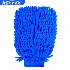 Astree 双面加厚防水洗车手套雪尼尔+珊瑚绒擦车手套洗车擦车双面防水抹布珊瑚虫毛绒加厚加绒手套洗车工具17*22