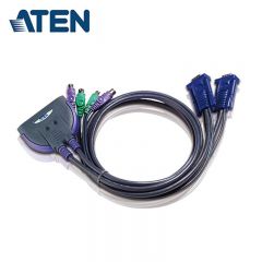 宏正（ATEN） CS62S 多电脑KVM切换器 2口PS/2圆口键鼠切换 热键切换自动扫描高清影像品质二进一出分配器