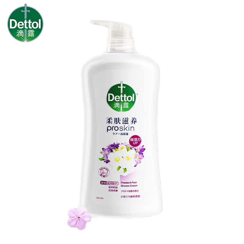 滴露（Dettol）小苍兰与蜜梨香950g抑菌柔肤滋养沐浴露香味持久男女通用