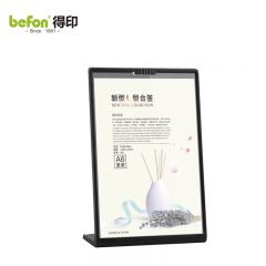 得印（befon） L型桌牌桌面台卡亚克力透明A6台签广告展示牌立牌价格牌展会展台银行柜台标牌婚宴席卡黑色6020