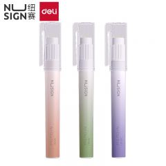 得力（deli） NS141 纽赛ACR笔型固体胶水高粘度无甲醛可换芯儿童胶棒DIY手工高颜值学生文具 单支清露粉