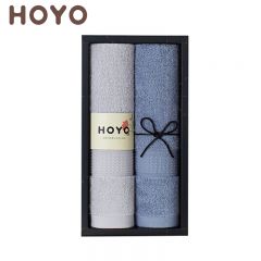 HOYO 2509臻品长绒棉毛巾两件套浅灰深灰