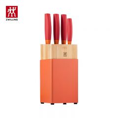 双立人（ZWILLING） 54350-000-722刀具套装5件套 切菜刀蔬菜水果刀多用刀砍骨刀插刀架厨房家用厨具厨刀