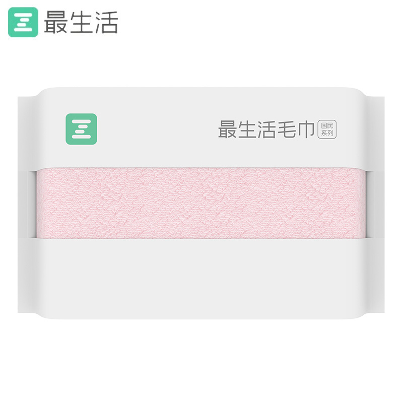 最生活（a-life） A-1180 新疆长绒棉密封毛巾 纯棉吸水洗脸巾 国民系列 粉色34*72cm