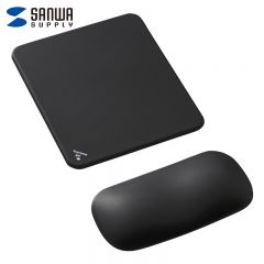 山业（SANWA） MPD-GEL25BK果冻人体工学硅胶腕托鼠标垫腕托套装 纯色手托手腕垫黑色