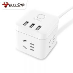 公牛（BULL） GN-U303U 3米魔方USB插座 插线板/插排/排插/接线板/拖线板 3USB接口+3插孔全长