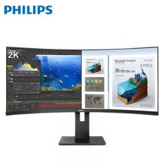 飞利浦（PHILIPS） 345B1CR商用显示器34英寸 2K高清 21:9带鱼屏 1500R曲率 100Hz刷新率 多视窗 升降水平旋转