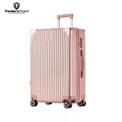 旅选（Traveler'sChoice） TC-LX80137 包角条纹拉链拉杆箱 金色 20寸