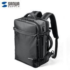 山业（SANWA）BAG-BPC3BK电脑包大容量双肩包商务背包男防泼水笔记本包黑色15.6英寸