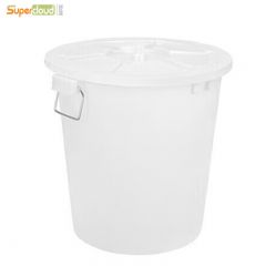 舒蔻(Supercloud) 塑料圆形垃圾桶 带盖100L 白色 个