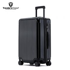 旅选（Traveler'sChoice） TC-LX80173 青春简约条纹拉杆箱 黑色 20寸