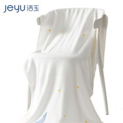 洁玉 仰望星空浴巾纯棉A类浴巾刺绣吸水男女士洗澡游泳不掉毛大毛巾白色DS0-036B