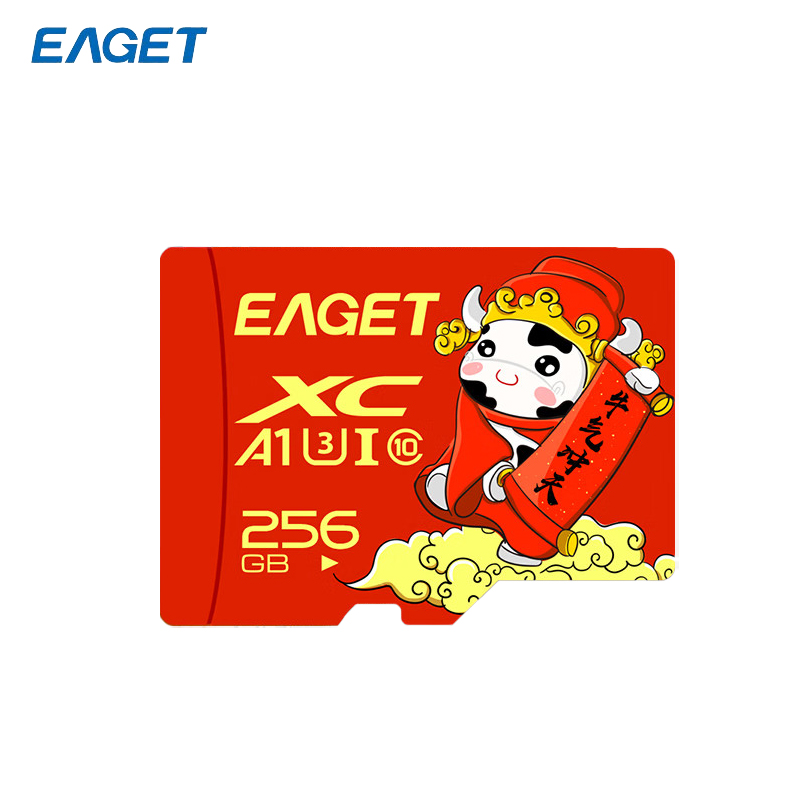 忆捷（EAGET） TF红牛卡-256G手机存储卡监控摄像内存卡TF卡高速行车记录仪sd卡c10高速卡