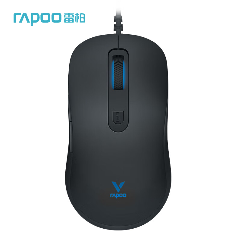 雷柏（Rapoo） V22S 鼠标有线鼠标人体工程学笔记本鼠标 黑色