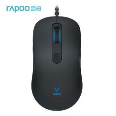 雷柏（Rapoo） V22S 鼠标有线鼠标人体工程学笔记本鼠标 黑色