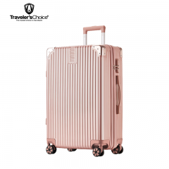 旅选（Traveler'sChoice） TC-LX80138 包角条纹铝框拉杆箱 金色 20寸