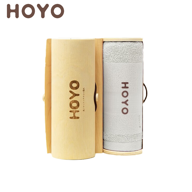 HOYO JP8960臻品长绒棉毛巾橡木礼盒单条装浅灰色