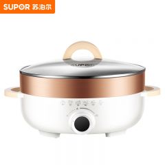 苏泊尔（SUPOR） JD30D07煎烤机5.5L多功能家用小型电蒸锅电煮锅电火锅电饼铛不粘多用途锅多用一体锅 白色