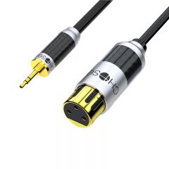 秋叶原 QS9907T2发烧级3.5mm转卡侬母单晶铜音频线 电脑话筒声卡麦克风调音台音箱卡农连接线 2米