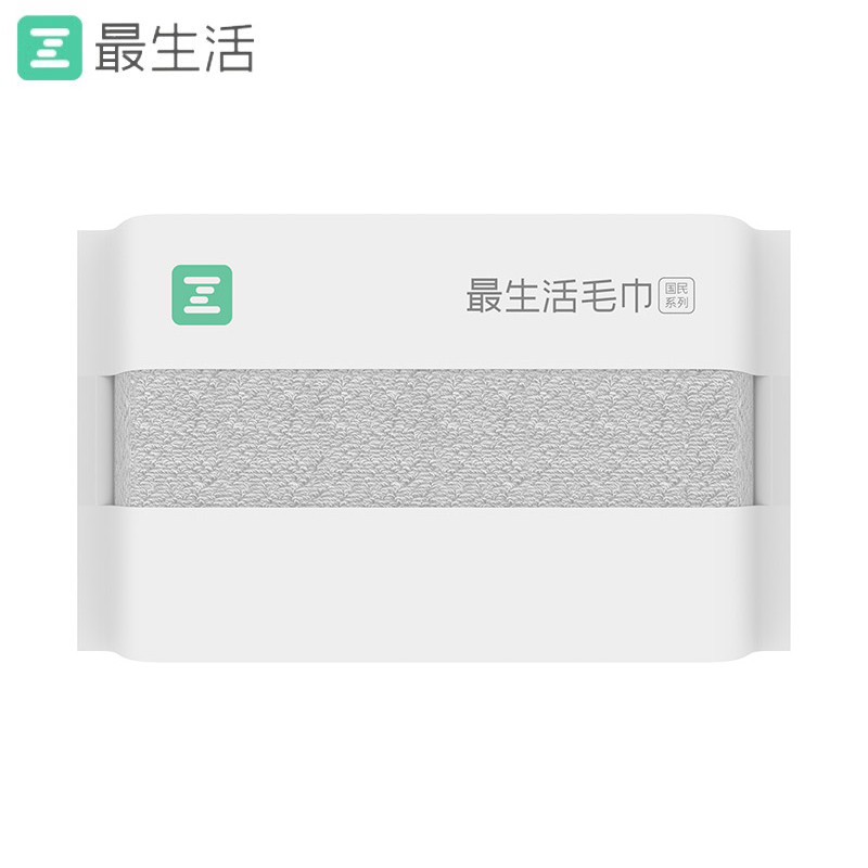 最生活（a-life） A-1180最生活新疆长绒棉密封毛巾 纯棉洗脸巾 强吸水毛巾 国民系列灰色34*72cm