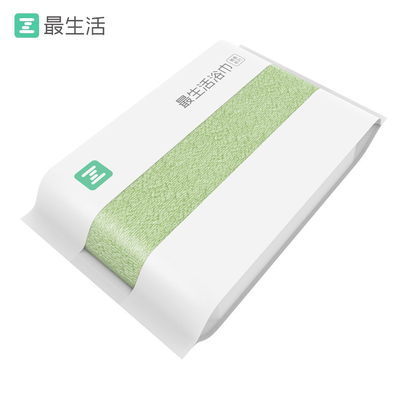 最生活（a-life） A-1160青春系列新疆长绒棉A类加厚浴巾纯棉柔软吸水大浴巾140*70cm绿色