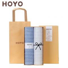 HOYO 2622素颜樱花礼盒毛巾两件套蓝灰