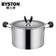 栢士德（BYSTON）不锈钢汤锅加厚22CM复底明火燃气电磁炉通用炖汤煲BST-053