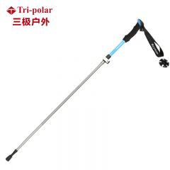 三极户外（Tri-polar） TP3909折叠轻便碳素伸缩健走徒步登山杖爬山手杖伸缩老人拐杖徒步登山装备杖 蓝色