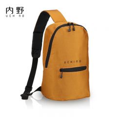 内野（UCHINO） 超轻时尚斜挎包 休闲时尚便携小包 男潮流运动休闲单肩包 跑步健身骑行休闲胸包多功能手机包 姜黄 UC-B022
