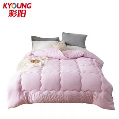 彩阳 粉色素色磨毛压花羽丝绒被 150*200cm4斤