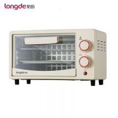 龙的（longde） LD-KX10F电烤箱家用台式10升小烤箱机械式多功能2个旋钮操作上下独立调温60分钟时间调控烤箱